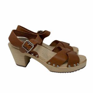 MIA Sweden Gertrude Leather Clog Sandals Shoes 8